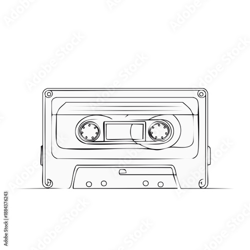 Retro Audio Cassette Illustration Vintage Music Technology Media