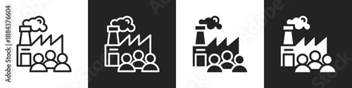 Associations Line And Solid Icon In White And Black Background