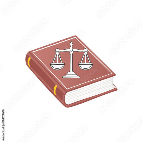 Law Book Featuring Scales of Justice Symbolizing Legal Knowledge and Jurisprudence