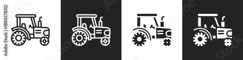 Agriculture Line And Solid Icon In White And Black Background
