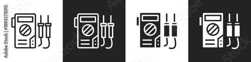 Electronics Line And Solid Icon In White And Black Background