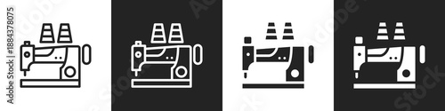 Textiles Line And Solid Icon In White And Black Background