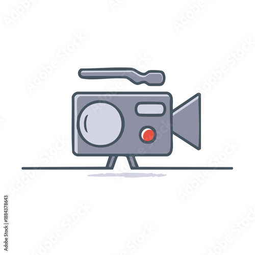 Vintage Camcorder Illustration Movie Camera Icon Vector Graphic