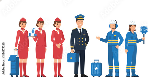 Diverse Group of Aviation and Industrial Professionals Posing Together.