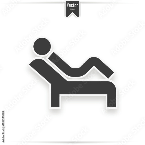 physical therapy flat icon. psychology session sign vector