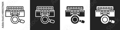 Keylogging Line And Solid Icon In White And Black Background