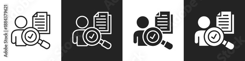 Auditor Line And Solid Icon In White And Black Background