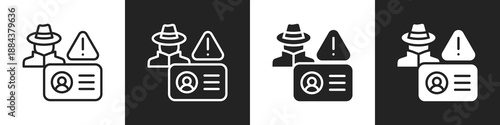 Spoofing Line And Solid Icon In White And Black Background