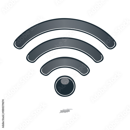 A stylish wifi icon for internet connection showing wireless network signals