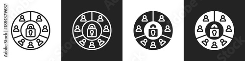 Segmentation Line And Solid Icon In White And Black Background
