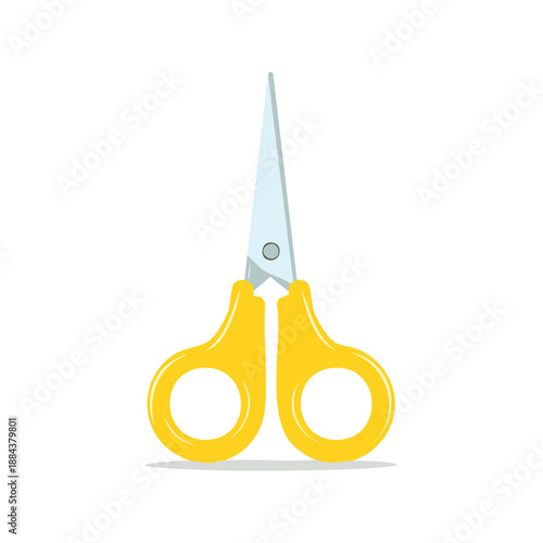 Yellow handled stainless steel scissors for crafts sewing needlework tool