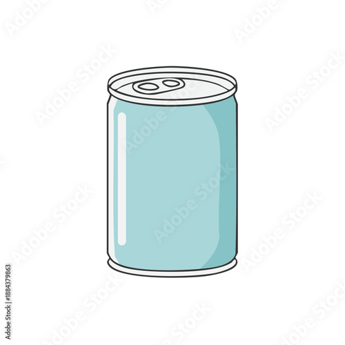 Simple Silver Aluminum Can of Soft Drink or Soda Pop on a White Background is Isolated and Ready to Cool You Off