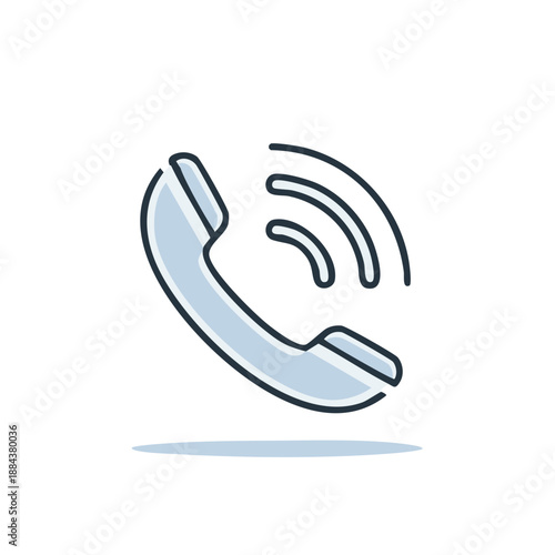 A ringing old-fashioned telephone handset with sound waves indicating an incoming call, minimalist design