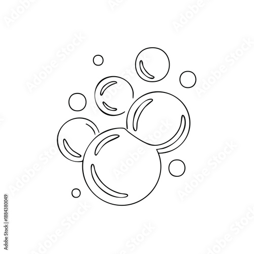 Simple Soap Bubbles Line Drawing Illustration for Graphic Design Projects and Creative Applications