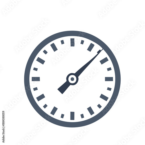 Circular Pressure Gauge Showing Reading Level Indicator Displayed on White Background