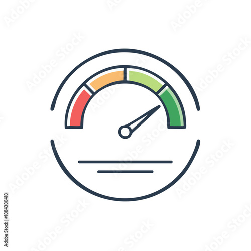 Speedometer Measuring Device Guage with Indicator Needle Displaying Speed Performance and Efficiency