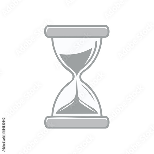 Stylized Sand Timer Icon: Flowing Grains, Time Lapse, Deadline Concept, Hourglass Symbol, Countdown, Aging Process Illustration