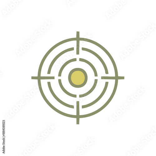 Target Sight with Center Dot and Circular Rings for Aiming and Precision Vector Illustration