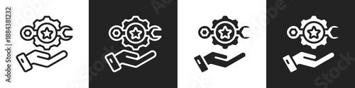 Skills Line And Solid Icon In White And Black Background