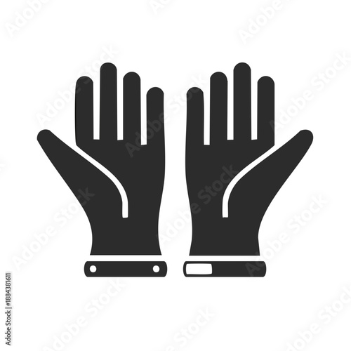 Protective Gloves Graphic Icon Pair of Hand Gear Work Wear Safety Equipment
