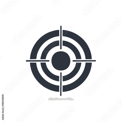 Target Symbol Graphic: Bullseye Precision Icon, Accuracy Concept with Circles and Crosshairs