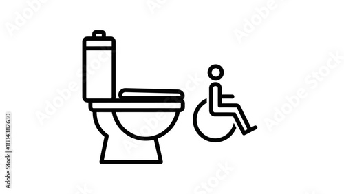 Accessible toilet for disabled people symbol 1.