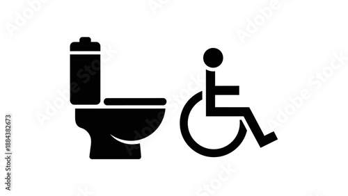 Accessible toilet sign for disabled people 2.