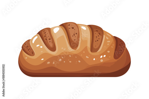 A delicious loaf of bread with a golden crust and sesame seeds on top, freshly baked and ready to eat.