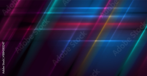Multicolored glowing smooth stripes abstract blurred background. Vector concept modern design