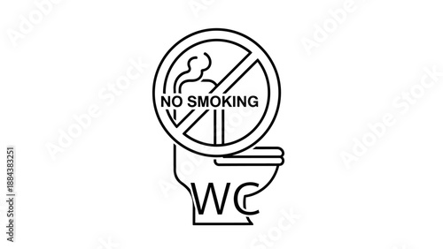 No Smoking Toilet Sign Symbol 1.
