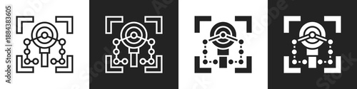 Pattern Recognition Line And Solid Icon In White And Black Background