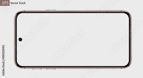 Modern smartphone with sleek design and blank screen viewed from the front on a plain background