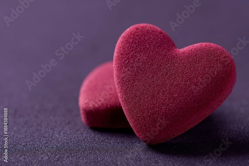 Wallpaper Mural close-up of a heart-shaped red velvet candy, a valentine's day background with a dark purple color Torontodigital.ca