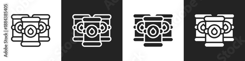 Barrel Line And Solid Icon In White And Black Background