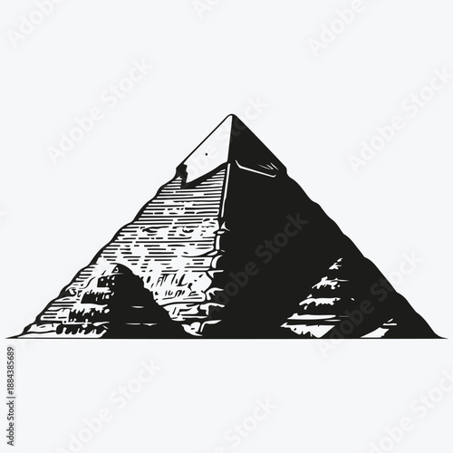Giza pyramids view sketch illustration vector