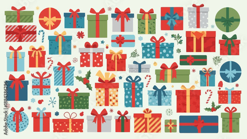 Colorful Christmas presents and gifts 7.