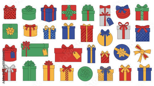 Colorful gift boxes and presents 3.