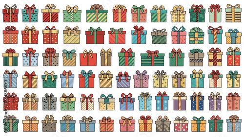 Colorful gift boxes with bows 1.