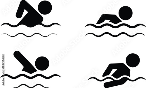 Different swimming strokes illustrated