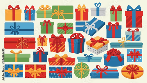 Colorful Gift Boxes with Ribbons 2.