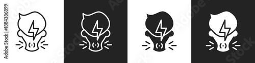 Guidance Line And Solid Icon In White And Black Background