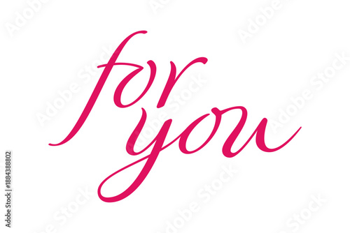 for you - 手書きの筆記体で書いた、for you（あなたへ）のレタリング（カリグラフィー）によるロゴマーク
