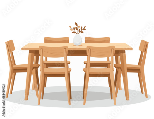 Minimalist dining table with chairs