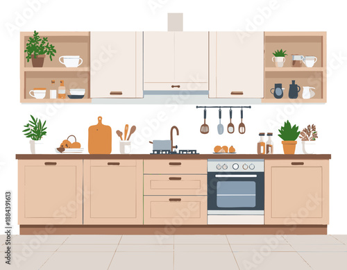 Minimalist kitchen cabinet
