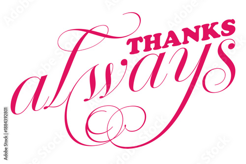 THANKS always - 感謝の気持ちを伝える、THANKS alwaysのロゴマーク、母の日や父の日、誕生日のメッセージなどに
