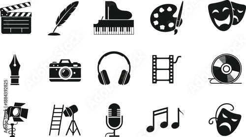 Multimedia and entertainment icons