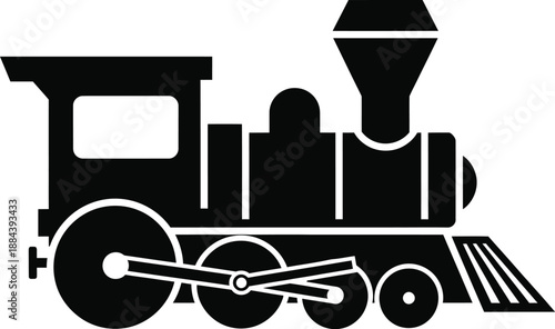 Vintage steam train illustration a classic locomotive design on transparent background silhouette