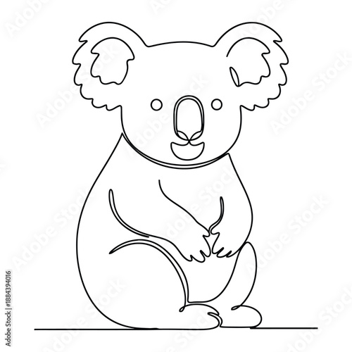 Koala Outline Vector Icon for Wildlife and Nature UI