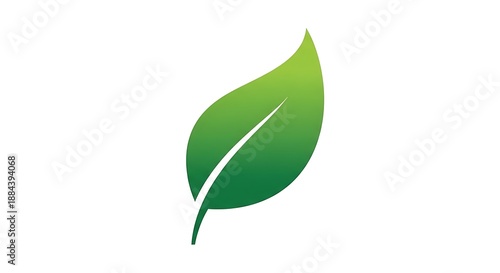 A simple green leaf icon with a white background.