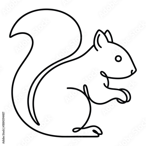 Squirrel Outline Vector Icon for Forest Wildlife and Nature Design